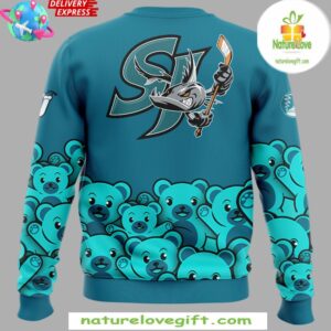 San Jose Barracuda Teddy Bear Special Blue Sweatshirt