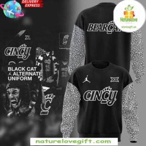 Cincinnati Bearcats Black Cat Sweatshirt Alternate Uniform Edition