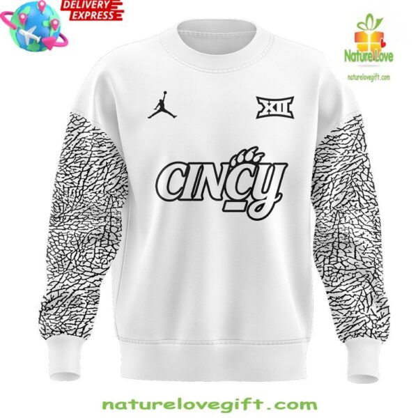 Cincinnati Bearcats Black Cat Sweatshirt Alternate White Uniform