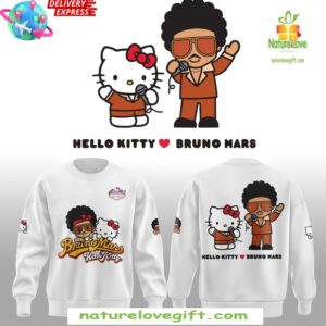 Hello Kitty 50th Anniversary Bruno Mars White Sweatshirt