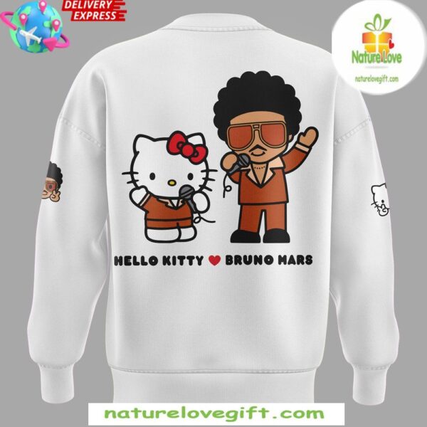 Hello Kitty 50th Anniversary Bruno Mars White Sweatshirt