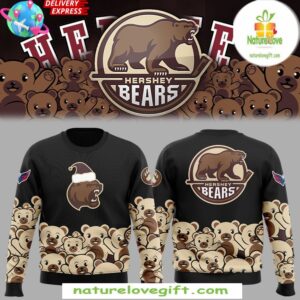 Hershey Bears Black Christmas Sweatshirt Holiday Fan Gift