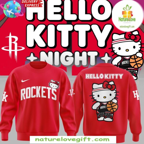 Houston Rockets Hello Kitty Red Sweatshirt Night Edition