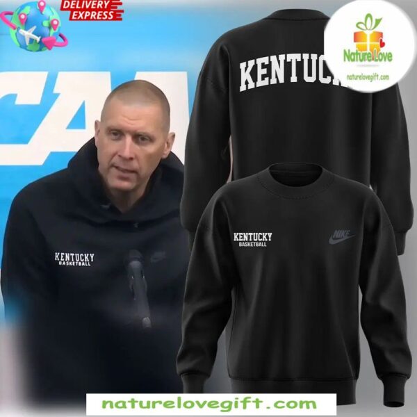 Mark Pope Kentucky Wildcats Black Nike Basketball Sweatshirt