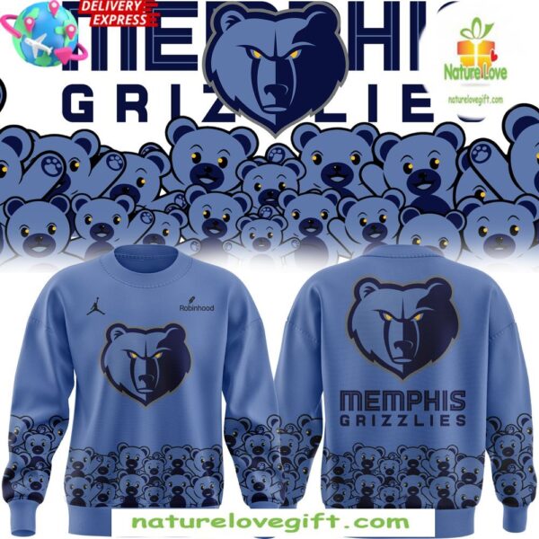 Memphis Grizzlies Teddy Bear Blue Sweatshirt Special Edition