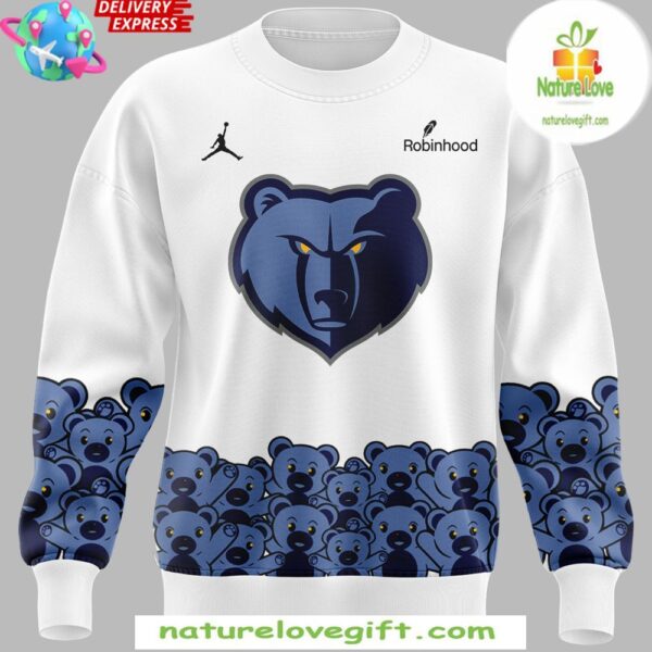 Memphis Grizzlies White Teddy Bear Sweatshirt Special Edition