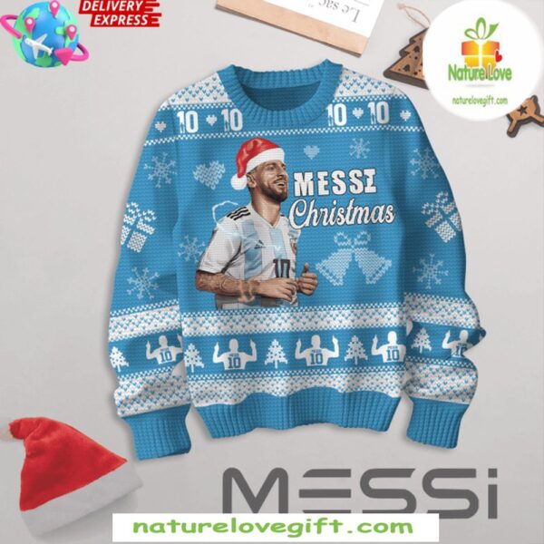 Messi Ugly Christmas Sweater Holiday Special Lionel Football