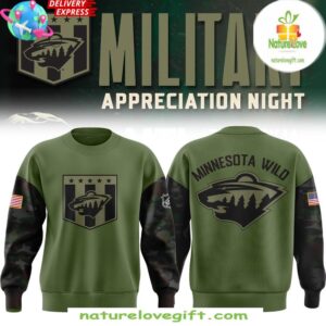 Minnesota Wild Camo Sweatshirt Military Appreciation Night Edition