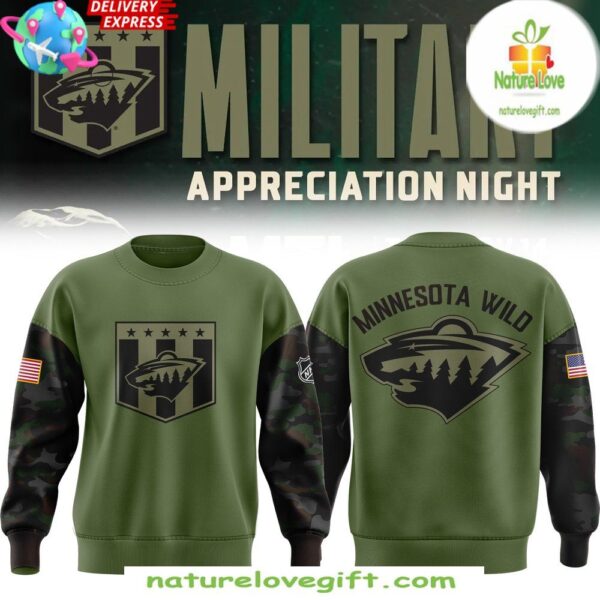 Minnesota Wild Camo Sweatshirt Military Appreciation Night Edition