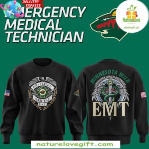 Minnesota Wild EMT Sweatshirt Emergency Medical Technician Fan Gear