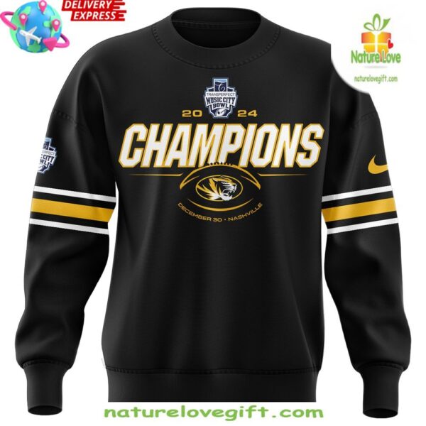 Missouri Tigers 2025 Music City Bowl Champions Black Sweatshirt