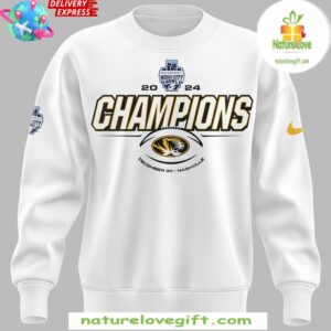 Missouri Tigers Transperfect Music City Bowl Champions 2024 White Sweatshirt