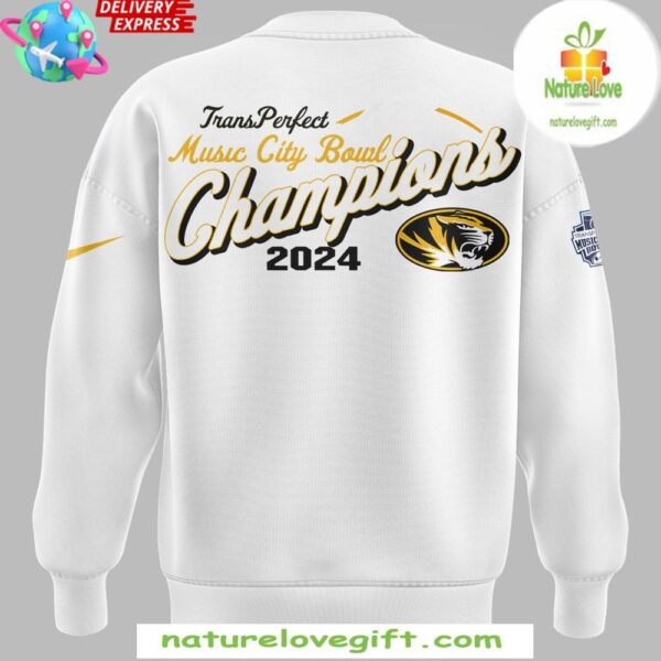 Missouri Tigers 2025 Music City Bowl Champions Sweatshirt White