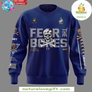 Navy Midshipmen Fear The Bones Special Navy Sweatshirt