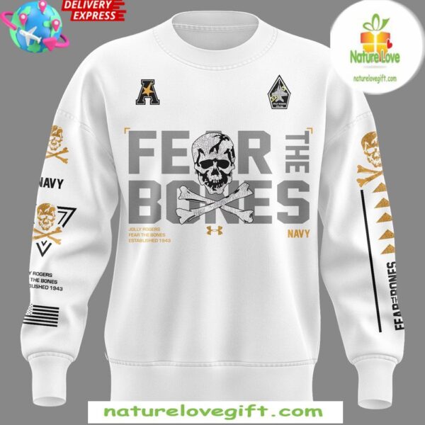 Navy Midshipmen Fear The Bones White Sweatshirt
