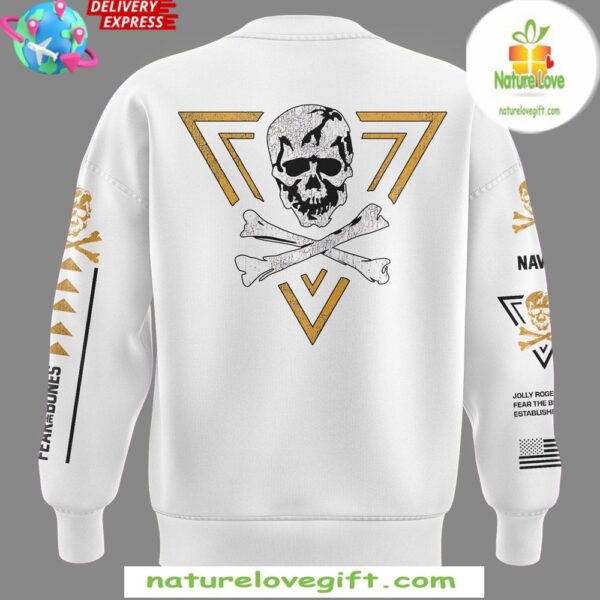 Navy Midshipmen Fear The Bones White Sweatshirt