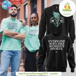 New York Liberty Womens Sports 2025 Black Sweatshirt Everyone Watches