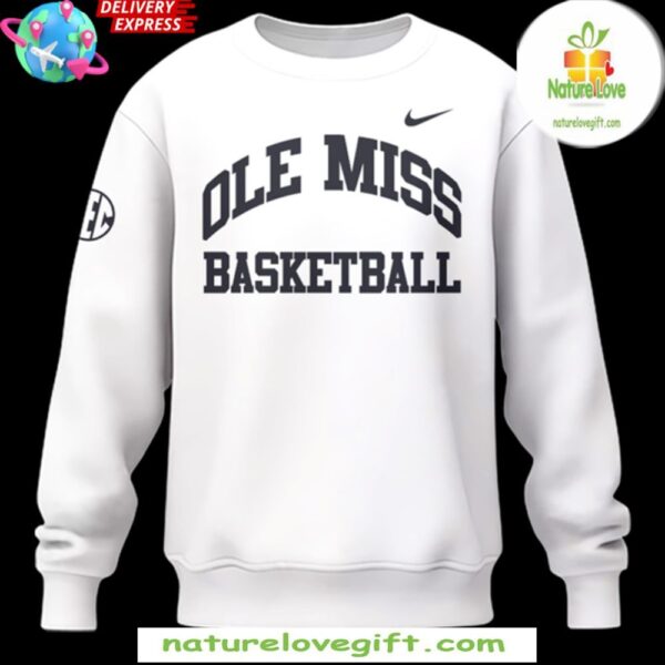Ole Miss Rebels Nike SEC White Basketball Sweatshirt