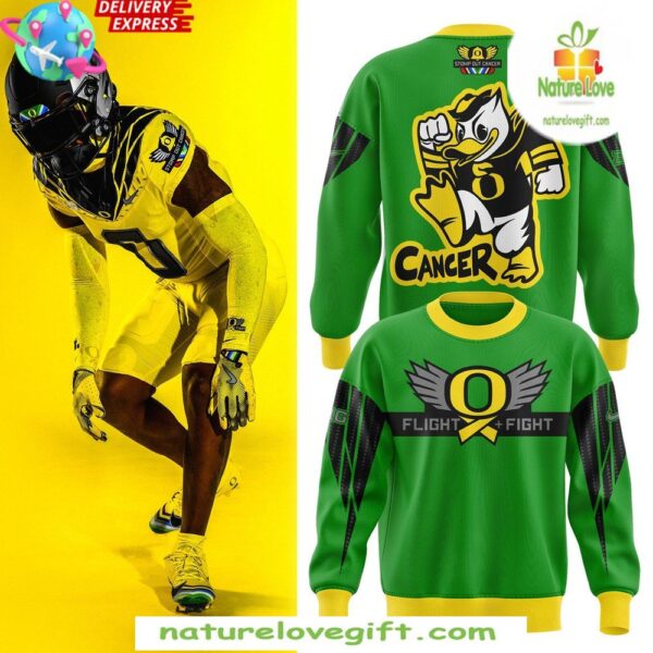 Oregon Ducks 2025 Green Cancer Awareness Sweatshirt
