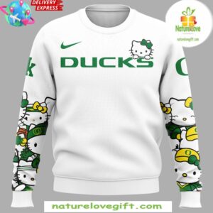 Oregon Ducks x Hello Kitty Night Special White Sweatshirt