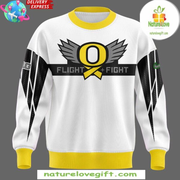 Oregon Ducks Stomp Out Cancer 2025 White Hoodie
