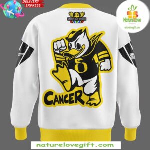 Oregon Ducks Stomp Out Cancer 2024 White Sweatshirt