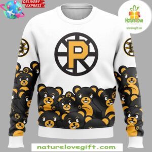 Providence Bruins Teddy Bear White Sweatshirt