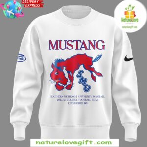 SMU Mustangs Nike Football Team White Sweatshirt