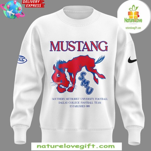 SMU Mustangs Nike White Football Sweatshirt