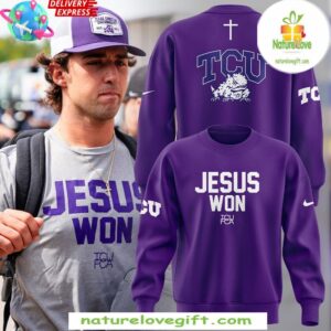 TCU Football 2025 Jesus Won Purple Sweatshirt