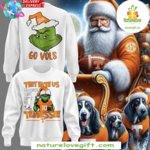 Tennessee Volunteers Grinch Christmas 2025 White Sweatshirt