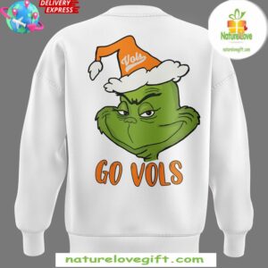 Tennessee Volunteers Grinch Merry Christmas 2024 White Sweatshirt