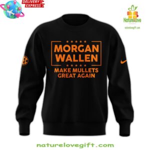 Tennessee Volunteers Morgan Wallen Make Mullets Great Again 2024 Black Sweatshirt InspirDG 2