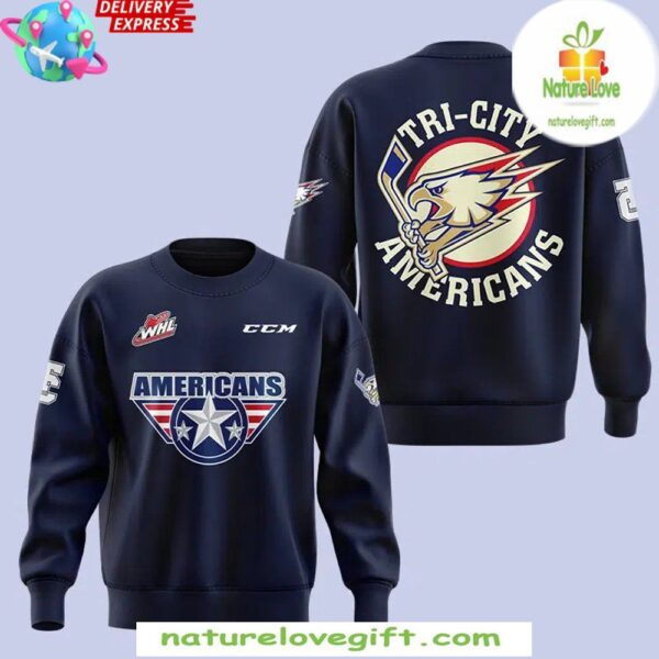 Tri-City Americans 2025 Navy Hockey Sweatshirt
