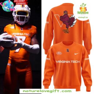Virginia Tech Hokies 2025 Orange Football Sweatshirt