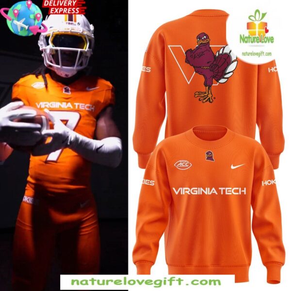 Virginia Tech Hokies 2025 Orange Football Sweatshirt