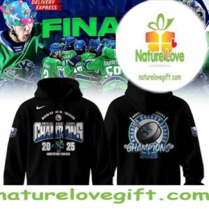 Abbotsford Canucks 2025 Champions Black Hoodie AHL Hockey