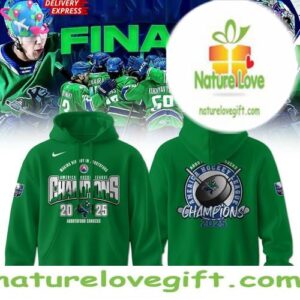 Abbotsford Canucks 2025 Champions Green Hockey Hoodie