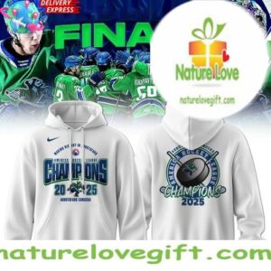 AHL Champions Abbotsford Canucks 2025 White Hoodie