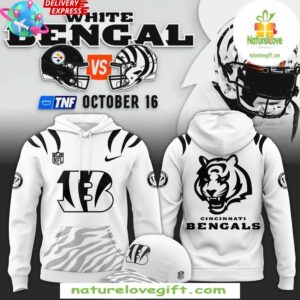 Cincinnati Bengals White Bengal 2025 Hoodie NFL Fan Apparel