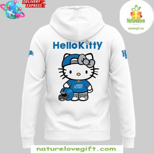 Detroit Lions Hello Kitty 2025 White Hoodie NFL Sweatshirt