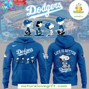 Dodgers Snoopy Hoodie Los Angeles Peanuts Sweatshirt
