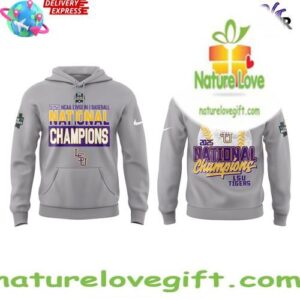 LSU Tigers 2025 NCAA Baseball National Champions Gray Hoodie InspirDG 2