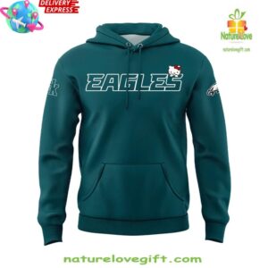 Philadelphia Eagles x Hello Kitty 2025 Green Hoodie InspirDG 2
