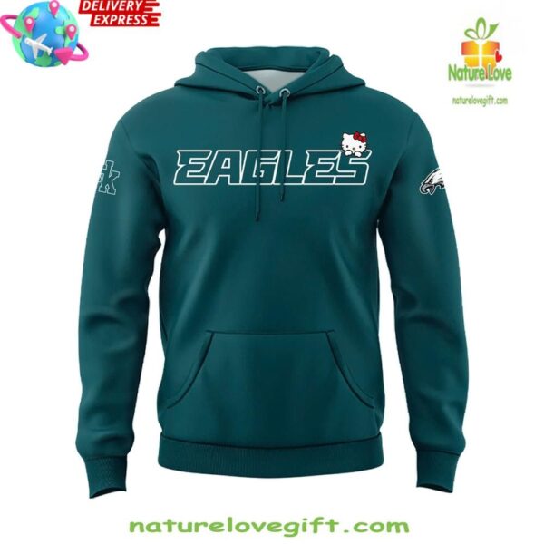 Philadelphia Eagles Hello Kitty Hoodie 2025 Green Fan Apparel