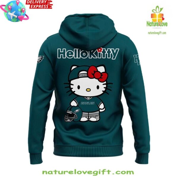 Philadelphia Eagles Hello Kitty Hoodie 2025 Green Fan Apparel