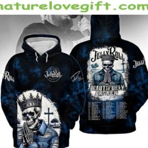 3D Music Lover Hoodie Jelly Roll 2024 Tour Halloween Sweatshirt