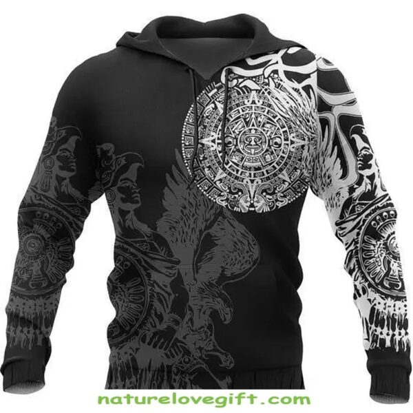 Aztec Warrior Hoodie 3D All Over Print Unisex Mexican Symbol