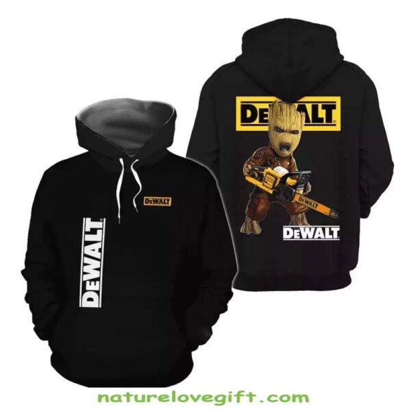 Baby Groot Hoodie Men’s DeWalt Tool 3D Print Pullover Sweatshirt