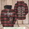 Freddy Krueger 3D Hoodie Horror Movie Gift US Size All Over Print